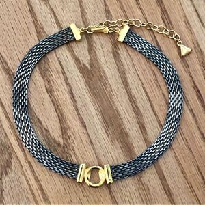 Liz Claiborne | Two-Tone Mesh Collar Necklace | 16” Adjustable